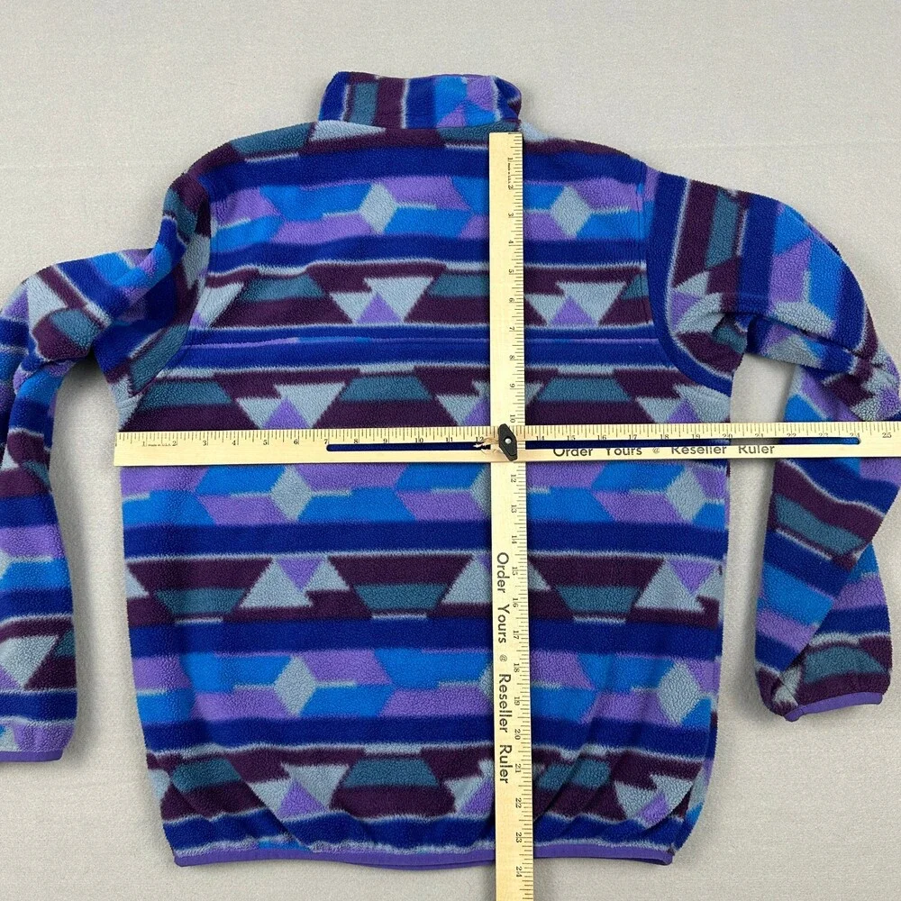 Patagonia Synchilla Jacket Women Small Blue Aztec Tribal Snap T Fleece Outdoor S